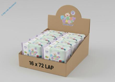 16 DB Funny Baby Total Care 72 lapos baba törlőkendő mandulaolajjal és aloe vera kivonattal