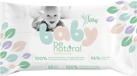 Silky baby be natural sensitive 100% lebomló babatörlőkendő
