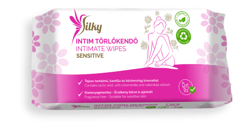 Silky Intim Sensitive 20 lapos törlőkendő érzékeny bőrre